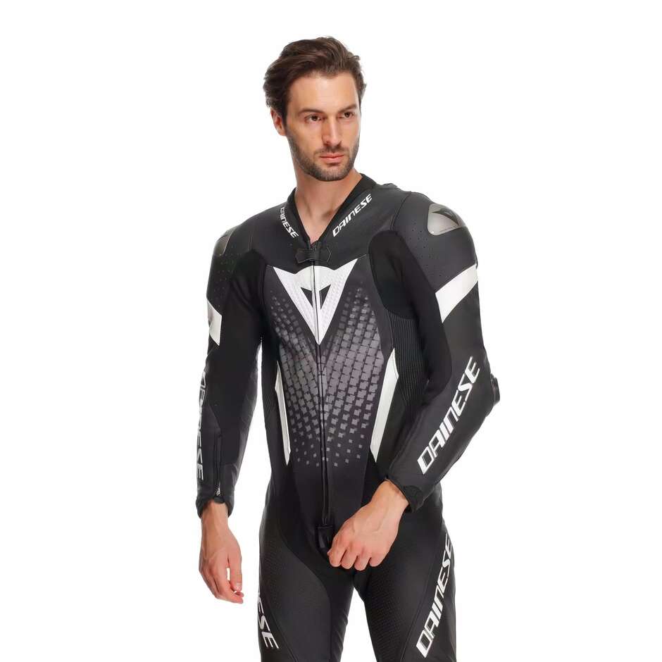 Dainese LAGUNA SECA 6 PERF 1PC One-Piece Motorcycle Suit # Black White Anthracite
