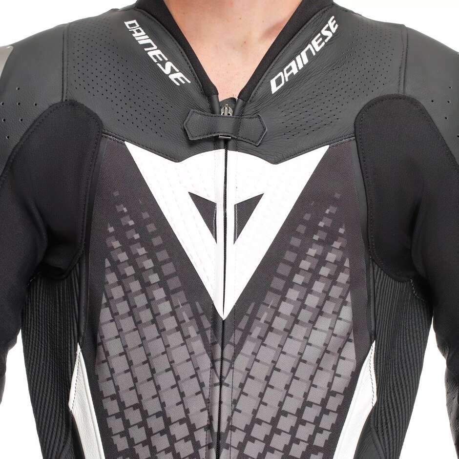Dainese LAGUNA SECA 6 PERF 1PC One-Piece Motorcycle Suit # Black White Anthracite