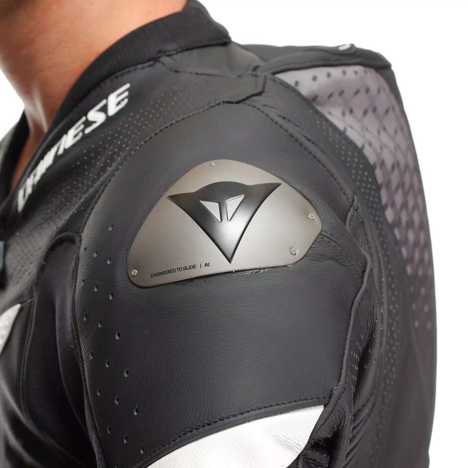 Dainese LAGUNA SECA 6 PERF 1PC One-Piece Motorcycle Suit # Black White Anthracite