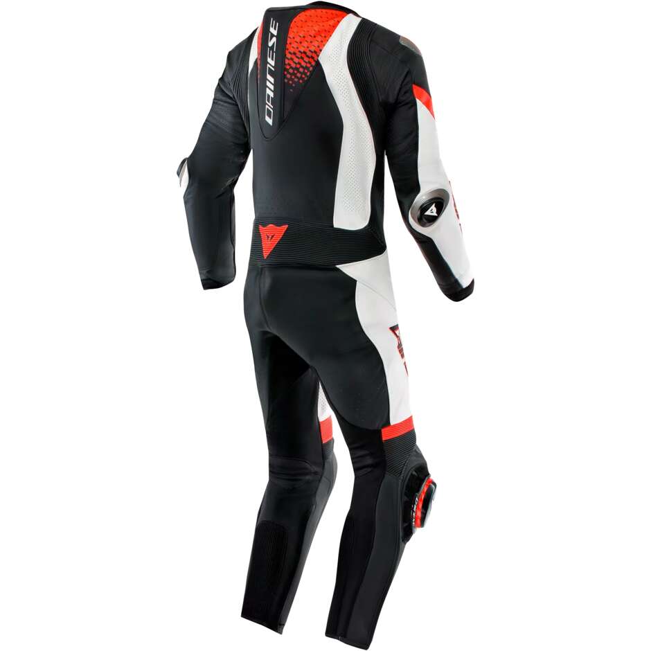 Dainese LAGUNA SECA 6 PERF 1PC One-Piece Motorcycle Suit # Black White Red Fluo