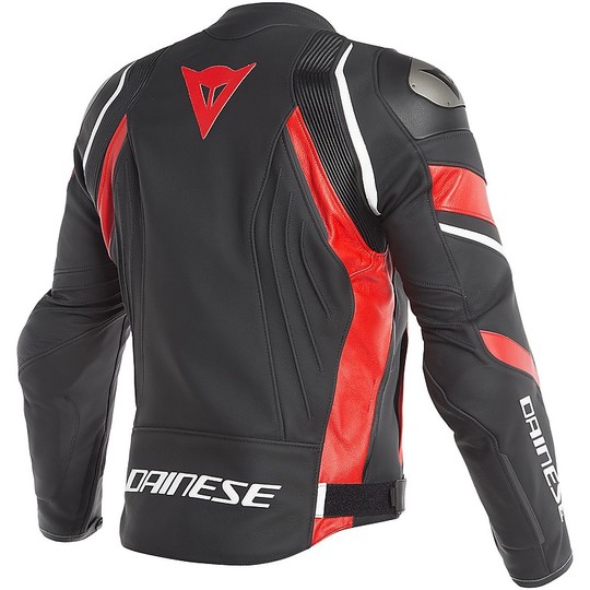 Dainese Leather Jacket AVRO 4 Black Red White