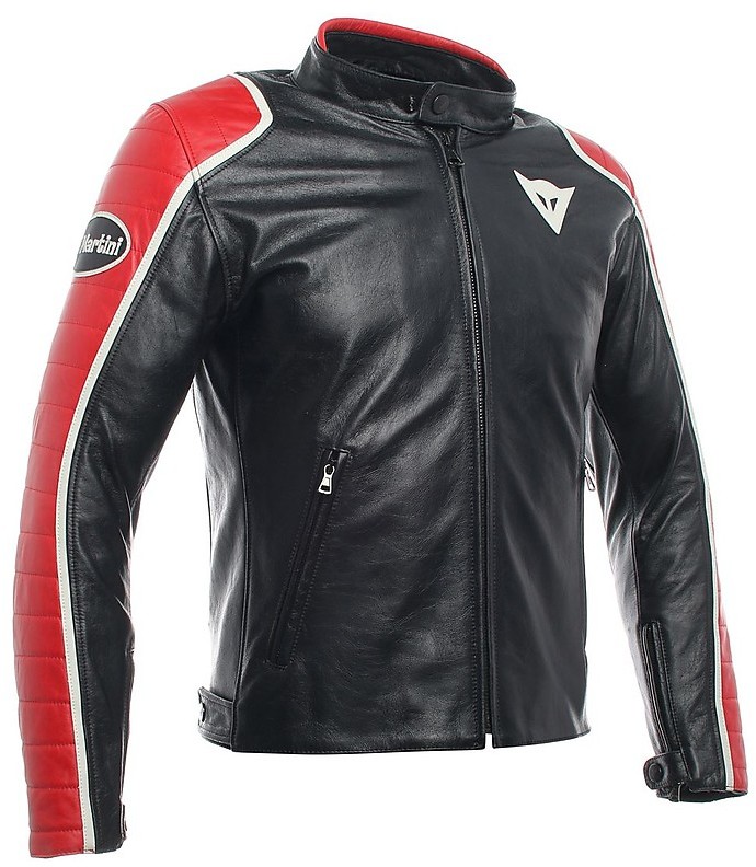 Dainese Leather Motorcycle Jacket SPECIAL Black Red For Sale