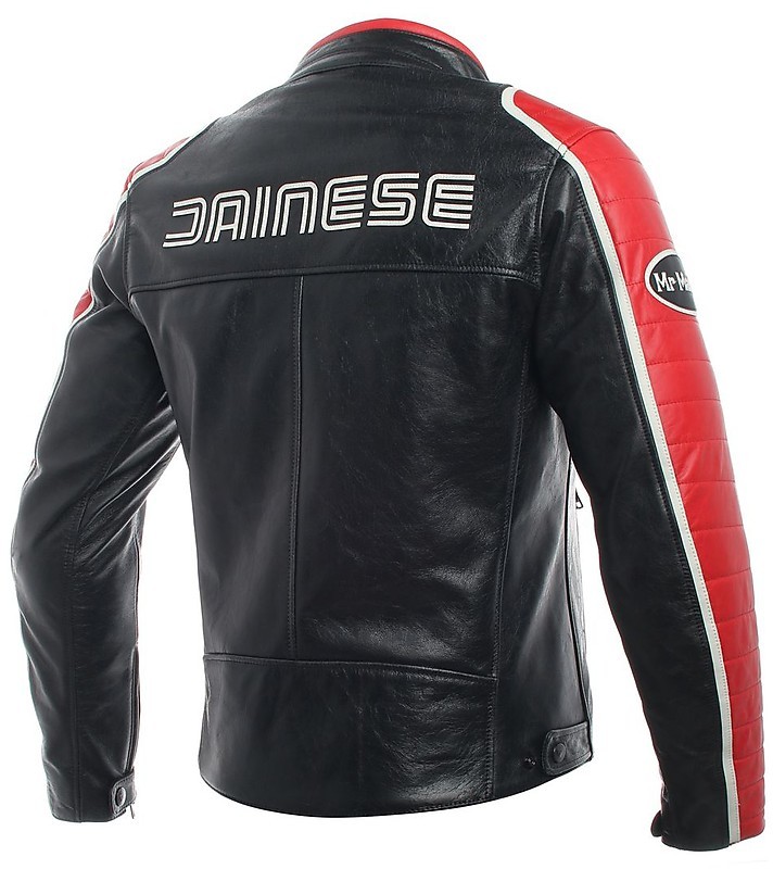 Dainese Leather Motorcycle Jacket SPECIAL Black Red For Sale