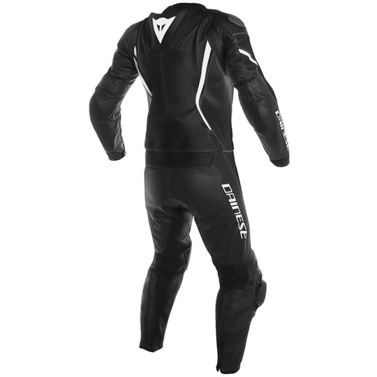 Dainese Leather Suit ASSEN 2pcs Black White
