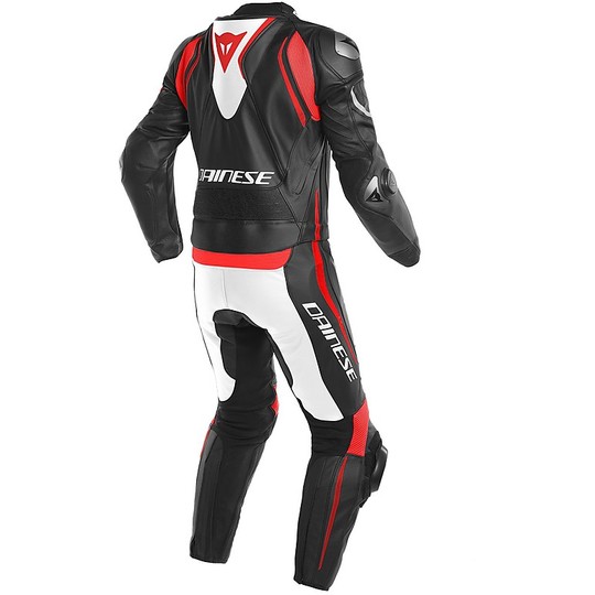Dainese Leather Suit LAGUNA SECA 4 2pcs. Black White Red Fluo