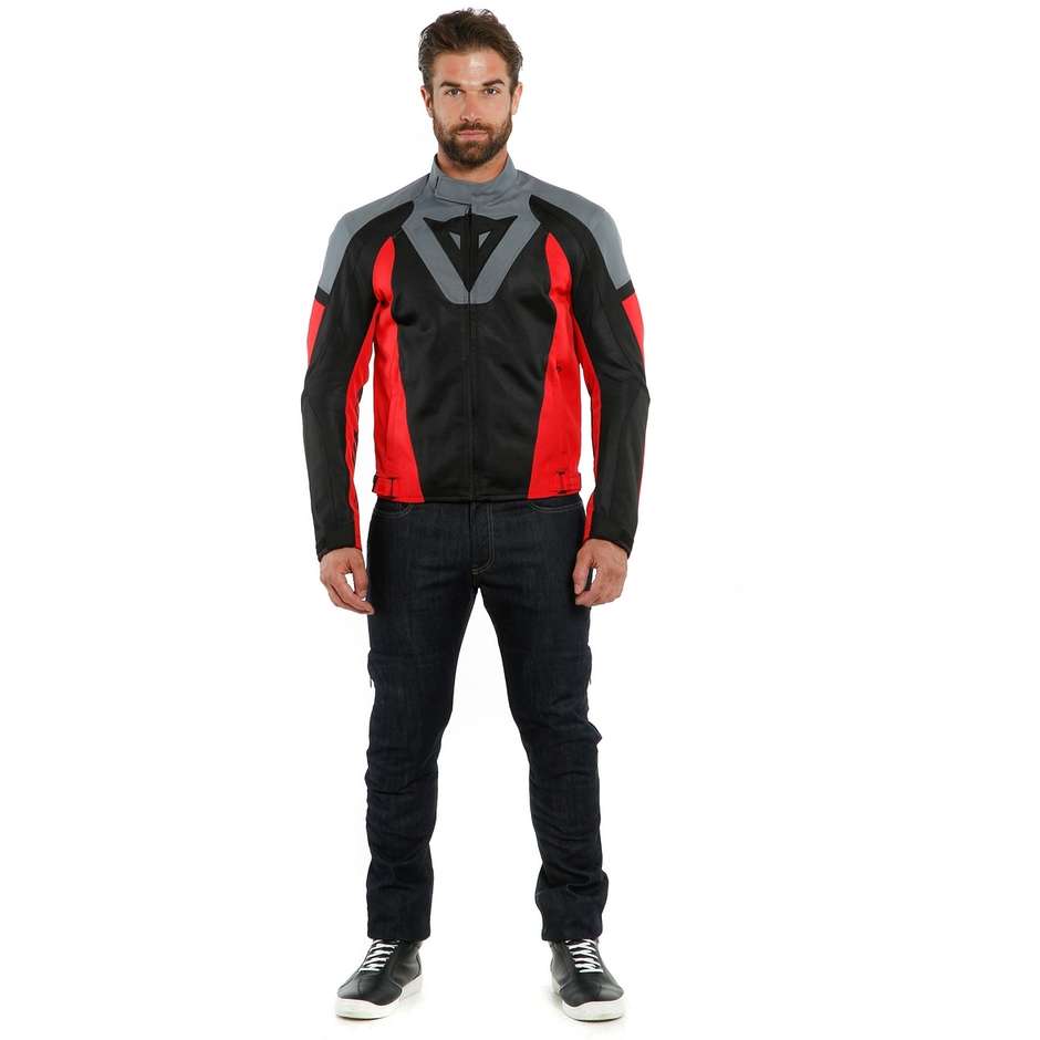 Dainese LEVANTE AIR TEX Summer Fabric Motorcycle Jacket Black Gray Red