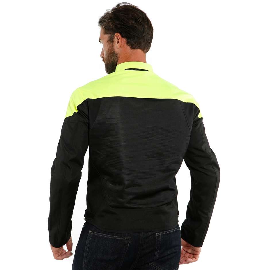 Dainese LEVANTE AIR TEX Summer Fabric Motorcycle Jacket Black Yellow Fluo