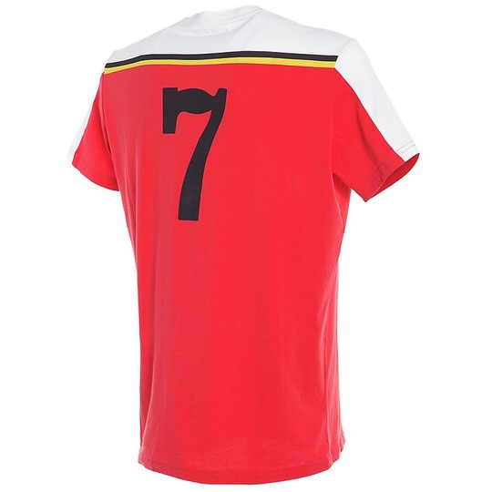 Dainese Lässiges Jersey T-Shirt FAST-7 Rot Weiß