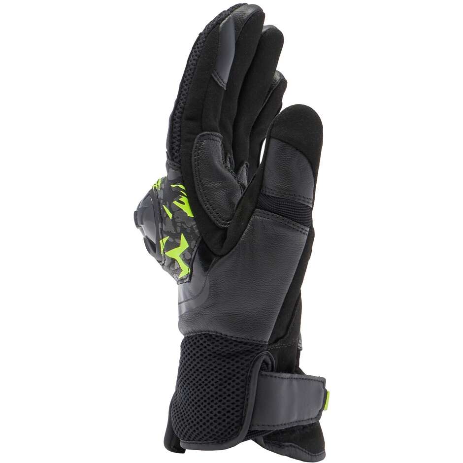 Dainese MIG 3 Black Anthracite Yellow Leather Summer Motorcycle Gloves