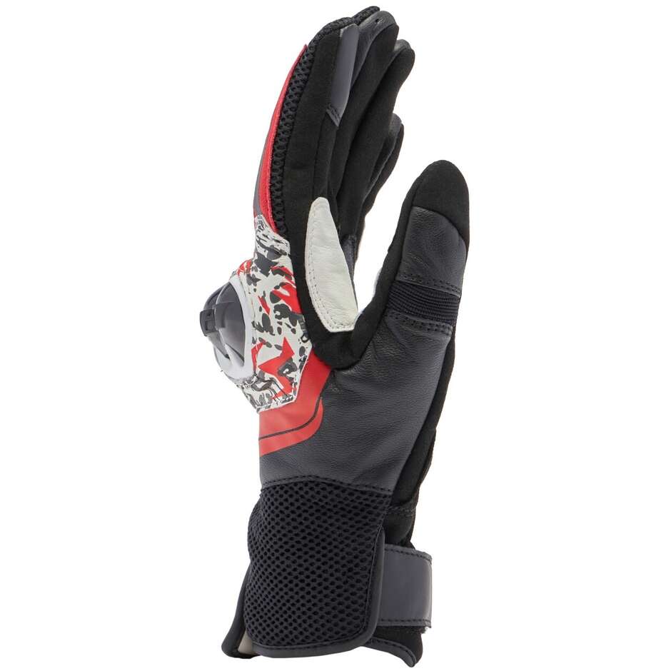 Dainese MIG 3 Spray Leather Summer Motorcycle Gloves Black Red White