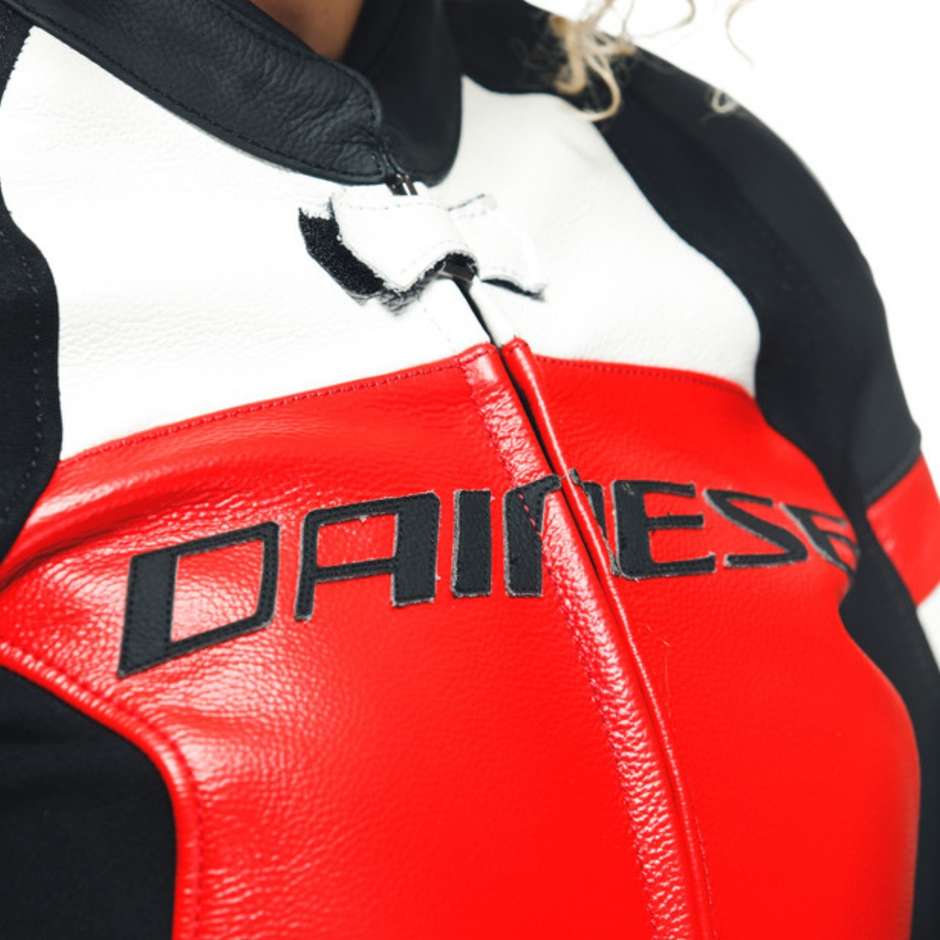 Dainese MIRAGE LADY 2PCS Combinaison Moto Femme Divisible Noir Lava Rouge Blanc