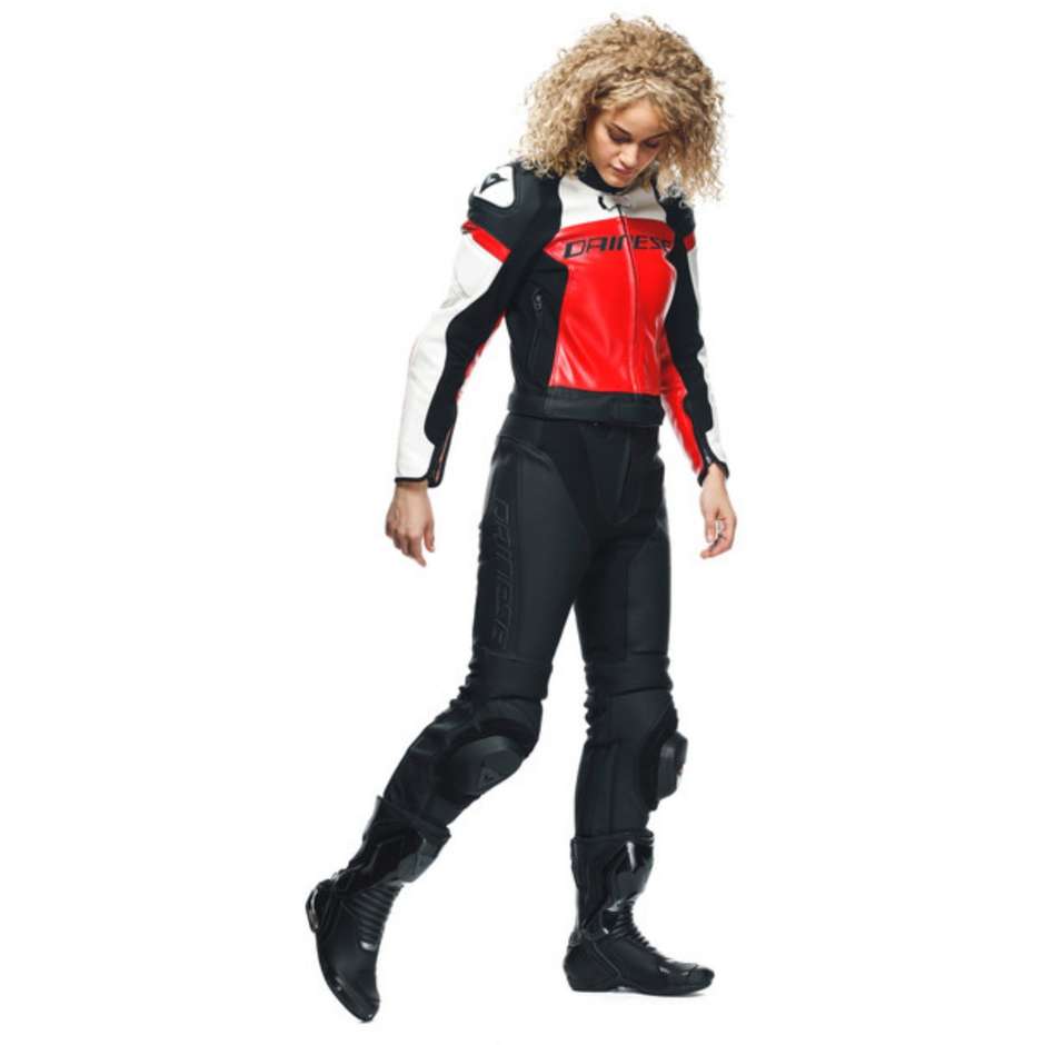 Dainese MIRAGE LADY 2PCS Divisible Woman Motorcycle Suit Black Lava Red White