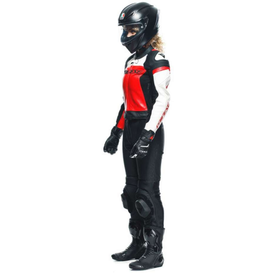 Dainese MIRAGE LADY 2PCS Divisible Woman Motorcycle Suit Black Lava Red White