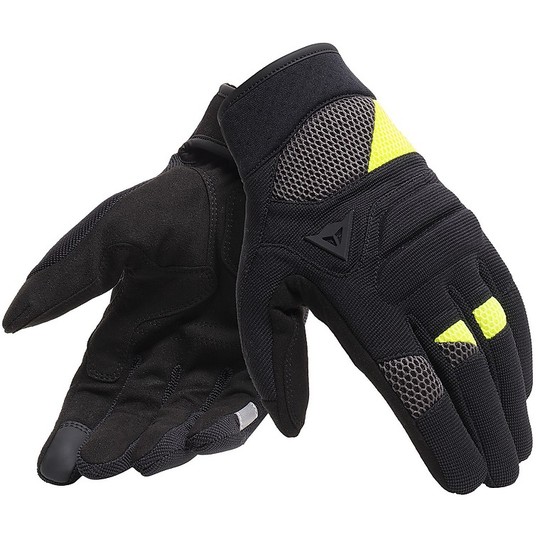 Dainese Motorcycle Gloves FOGAL UNISEX Black Yellow Fluo