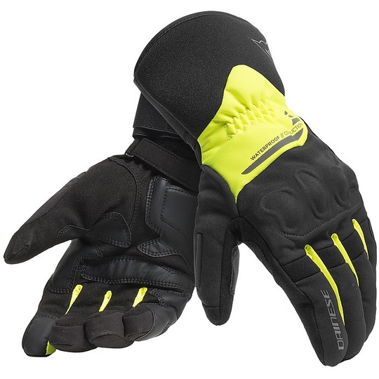 Dainese Motorcycle Gloves X-TOURER D-DRY Black Yellow Fluo