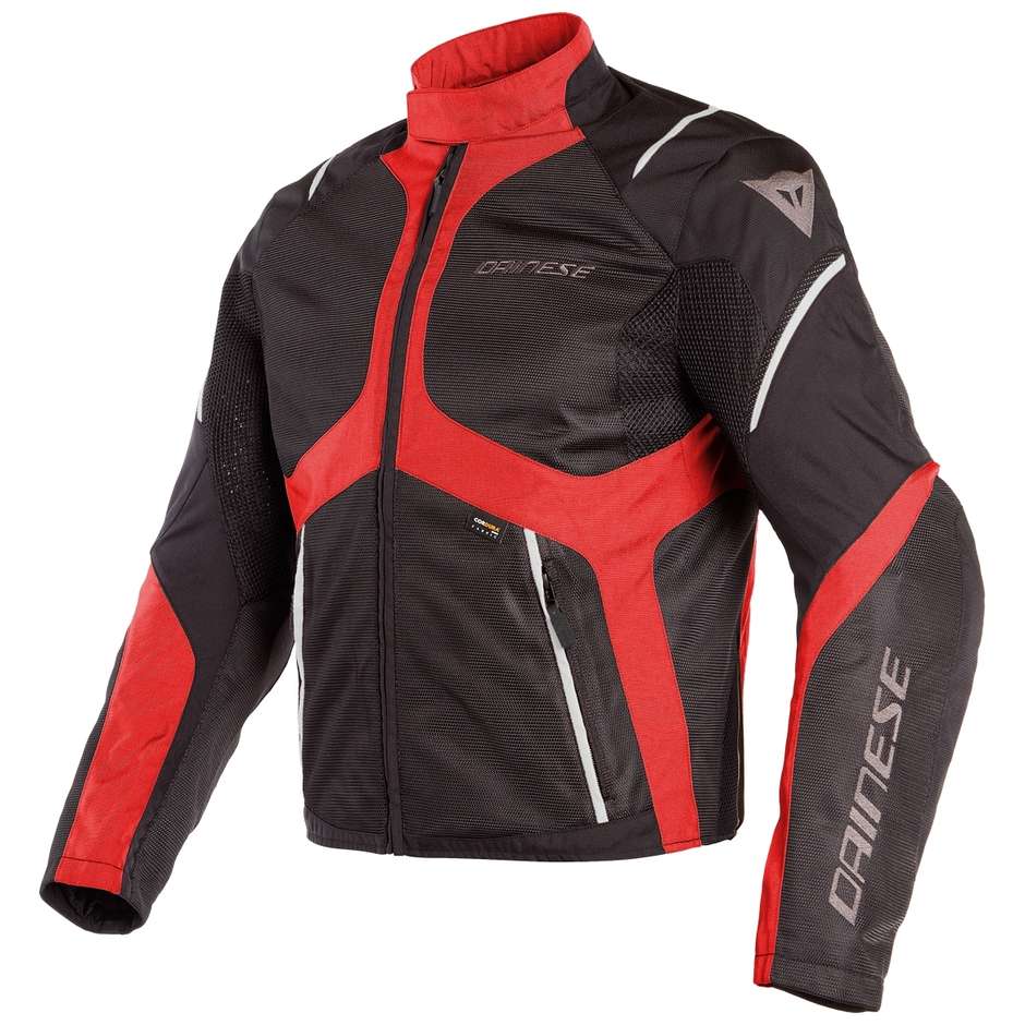 Dainese Motorcycle Jacket In Dainese Fabric SAURIS D-DRY Black Red
