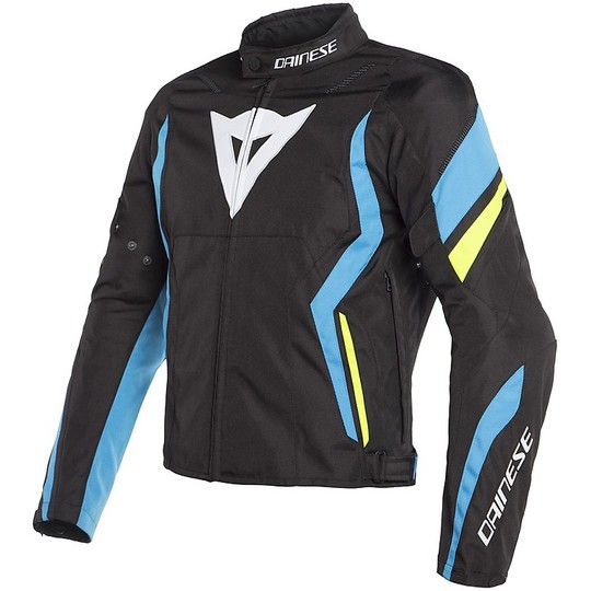 Dainese Motorcycle Jacket in EDGE TEX fabric Black Blue Yellow Fluo