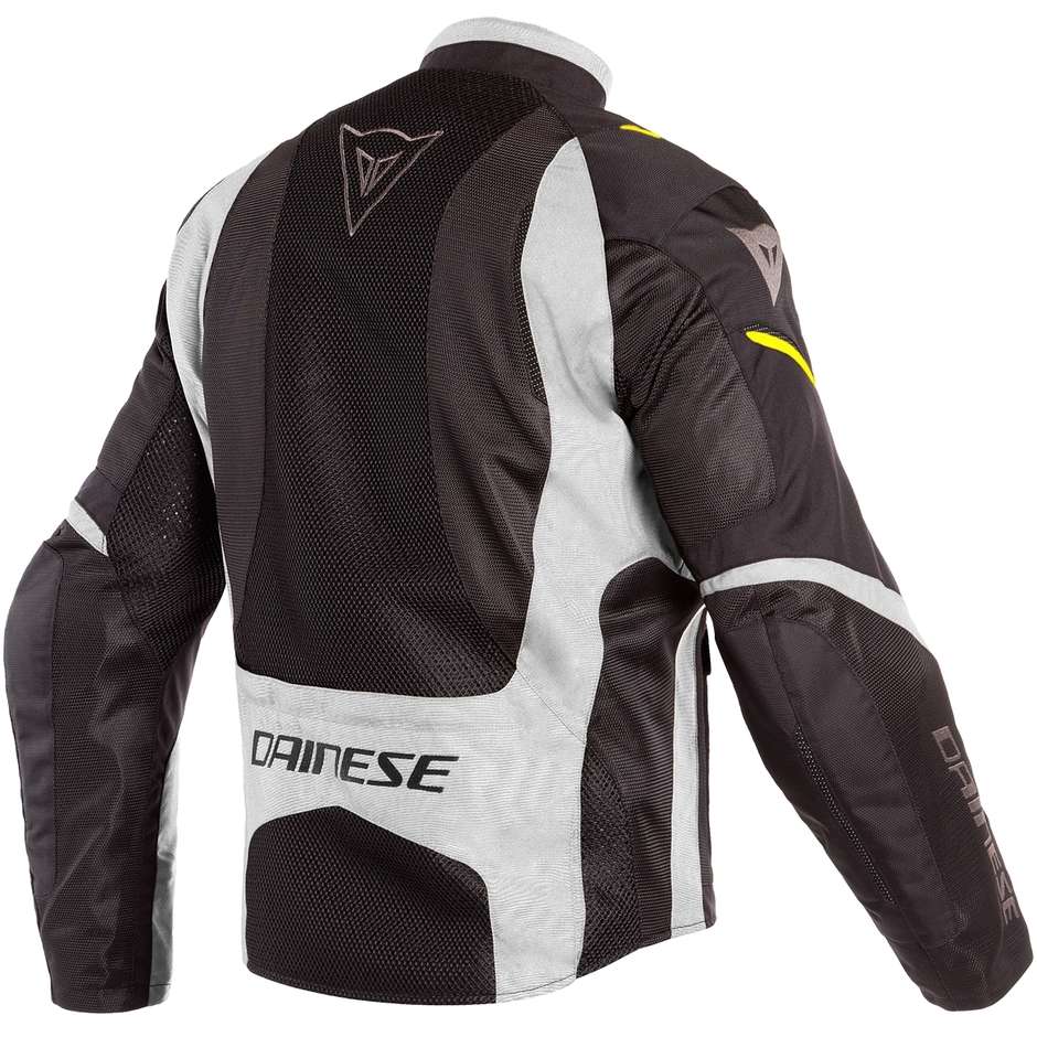 Dainese Motorcycle Jacket In Perforated Fabric Dainese SAURIS D-DRY Black Gray Yellow Fluo