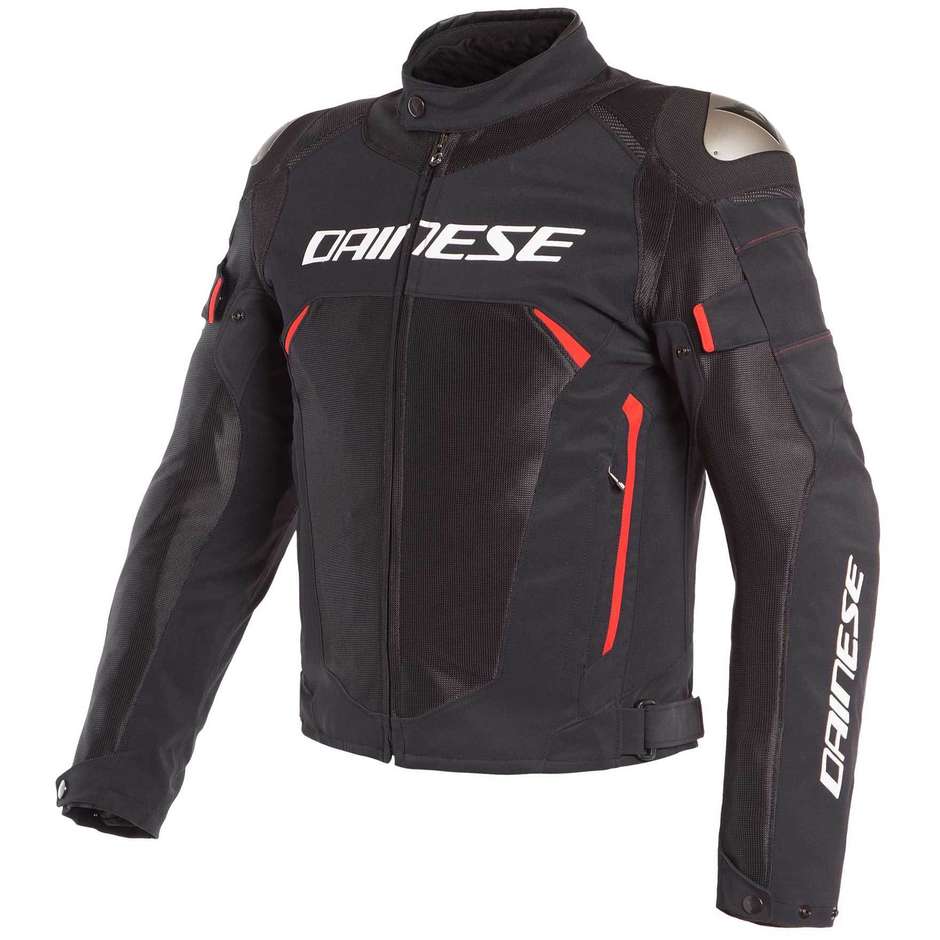 Dainese Motorcycle Jacket In Perforated Fabric DINAMICA AIR D-DRY Black Red