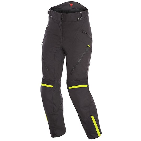Dainese Motorcycle Pants in Dainese Fabric TEMPEST 2 LADY D-DRY Black Yellow Fluo