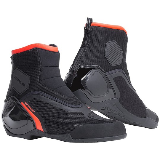 Dainese Motorcycle Shoes DYNAMIC D-WP Black Red FLuo