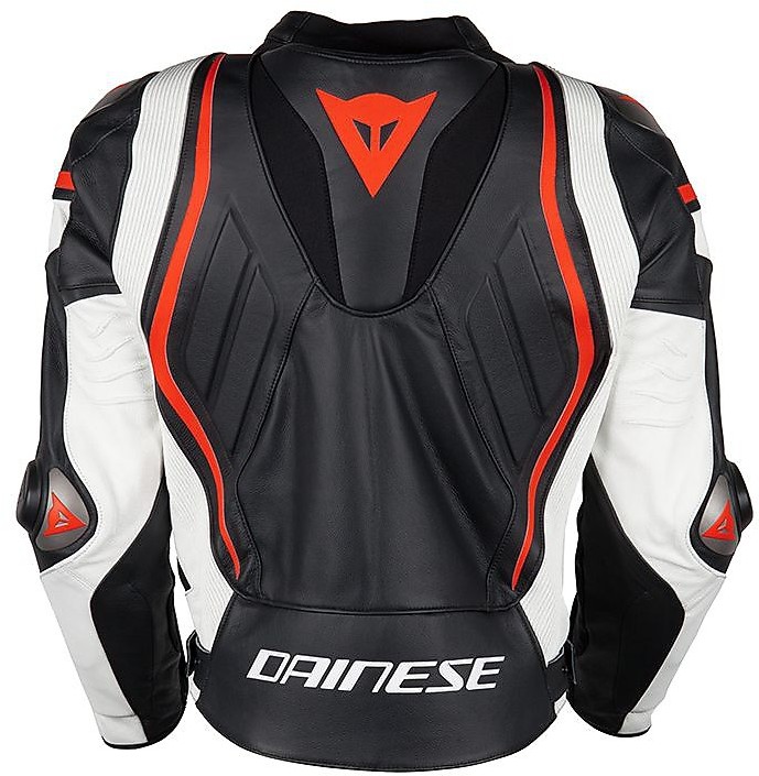 Dainese MUGELLO Leather Motorcycle Jacket Black White Red For Sale ...