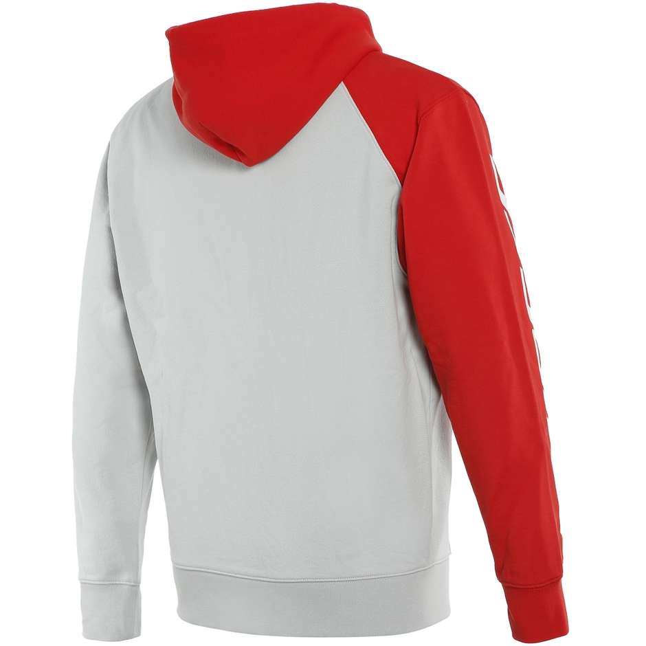 Dainese PADDOCK Full-Zip Motorcycle Sweatshirt Gray Red