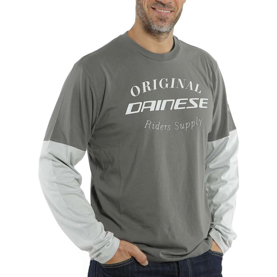 Dainese PADDOCK T-SHIRT LS Maillot manches longues gris