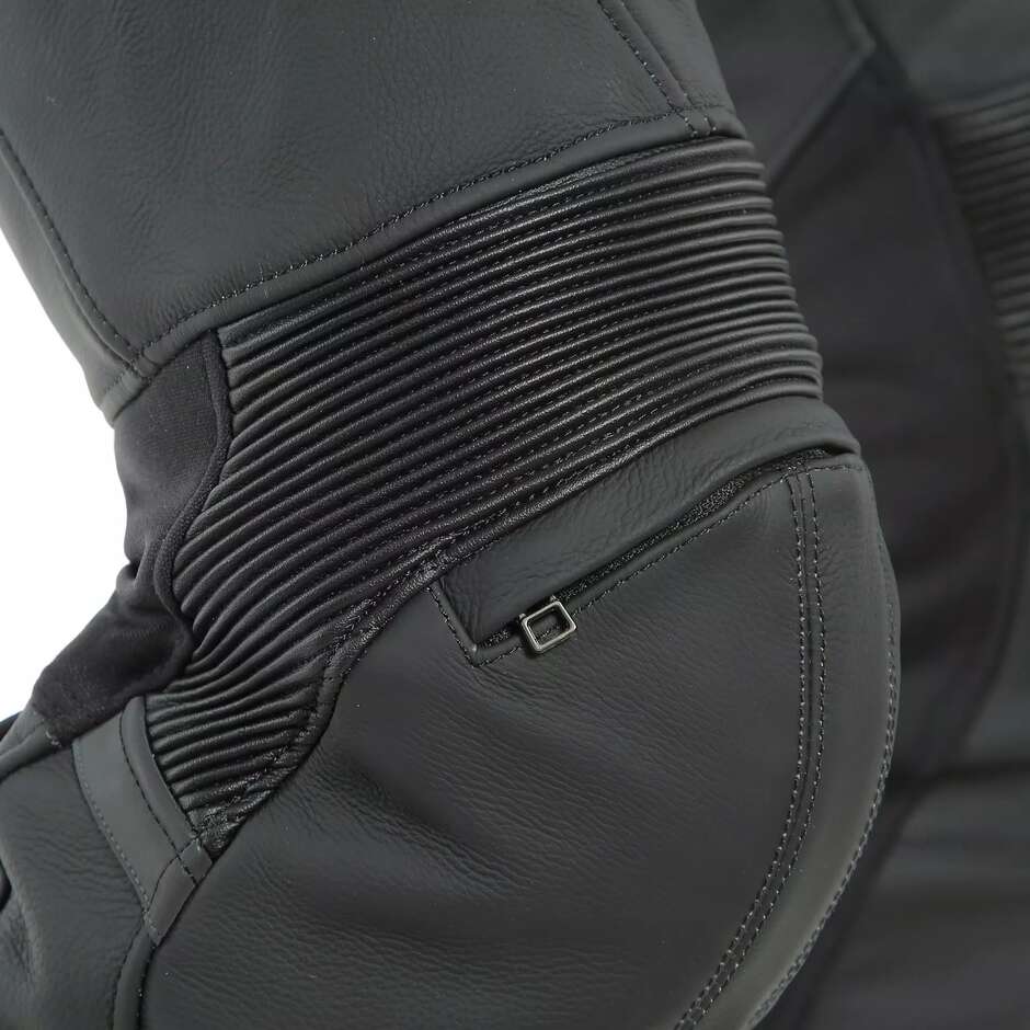 Dainese PONY 3 # Matte Black Leather Motorcycle Pants
