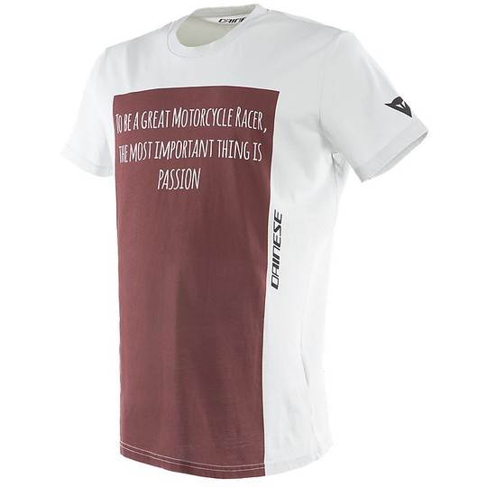 Dainese RACER-PASSION Kurzarm T-Shirt Weiß Grau