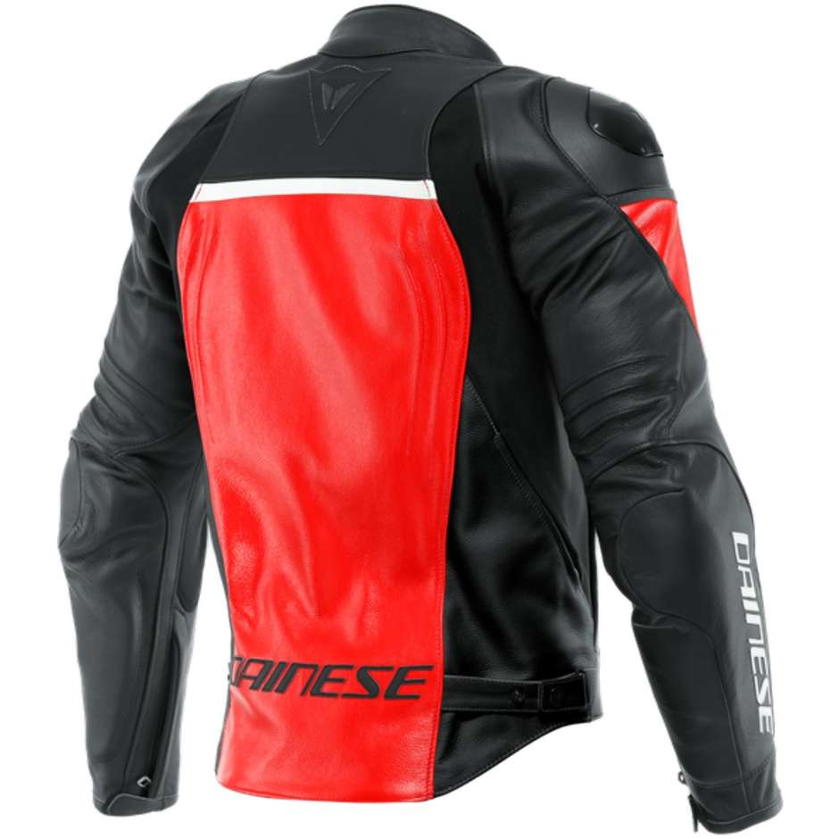 Dainese RACING 4 Lava Red Black Leather Motorcycle Jacket