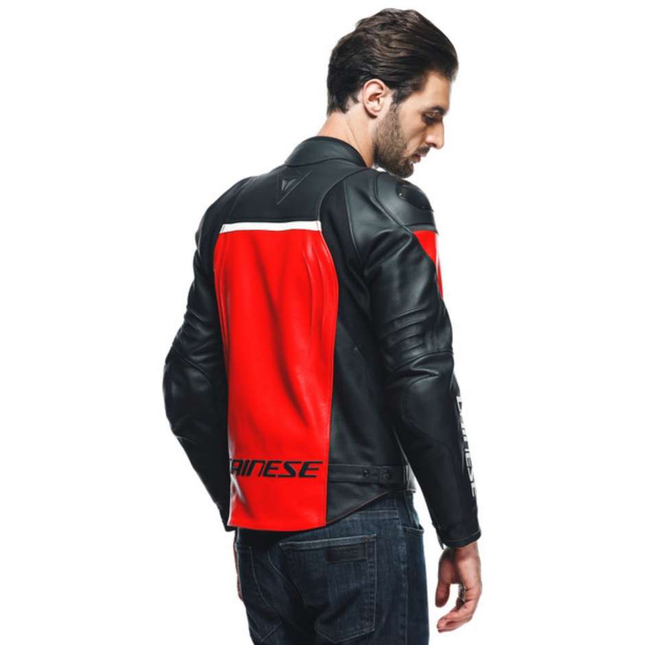 Dainese Avro 4 Leather Jacket Lava Red 25A - Worldwide Shipping!