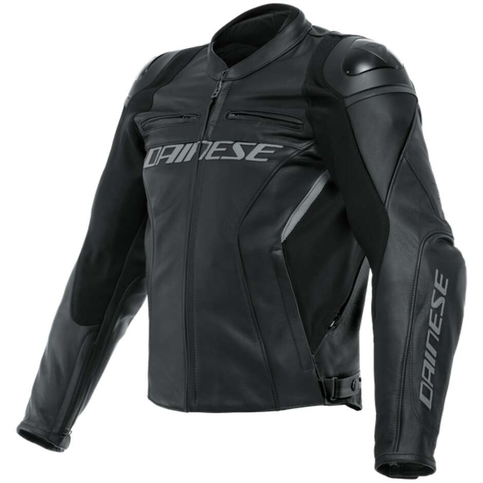 Dainese RACING 4 Short / Tall Motorcycle Leather Jacket Black