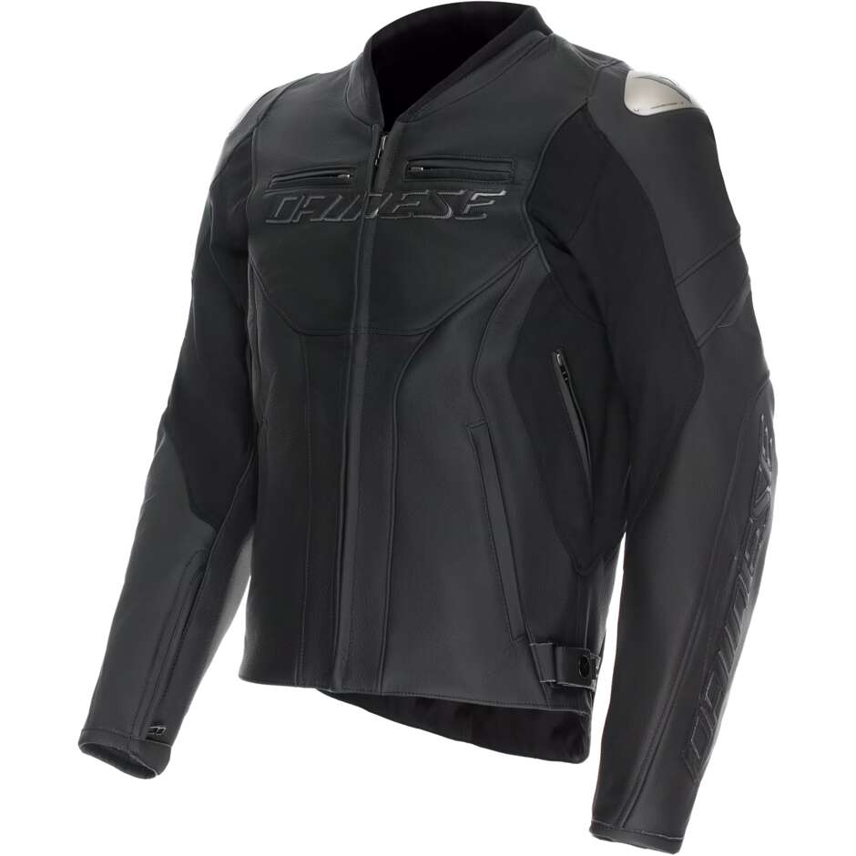Dainese RACING 5 # Black Leather Motorcycle Jacket