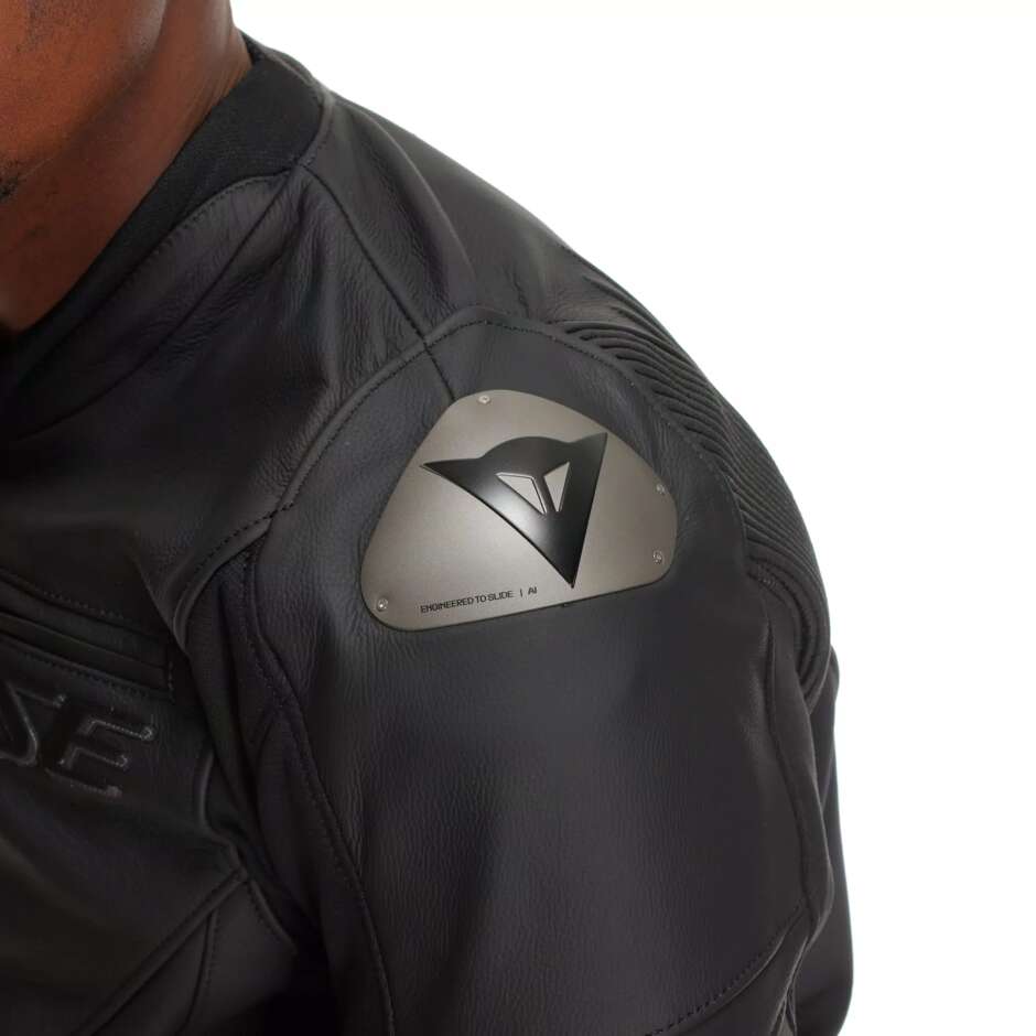 Dainese RACING 5 # Black Leather Motorcycle Jacket