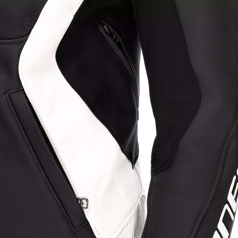 Dainese RACING 5 WMN Damen-Motorradjacke aus Leder # Schwarz Weiß