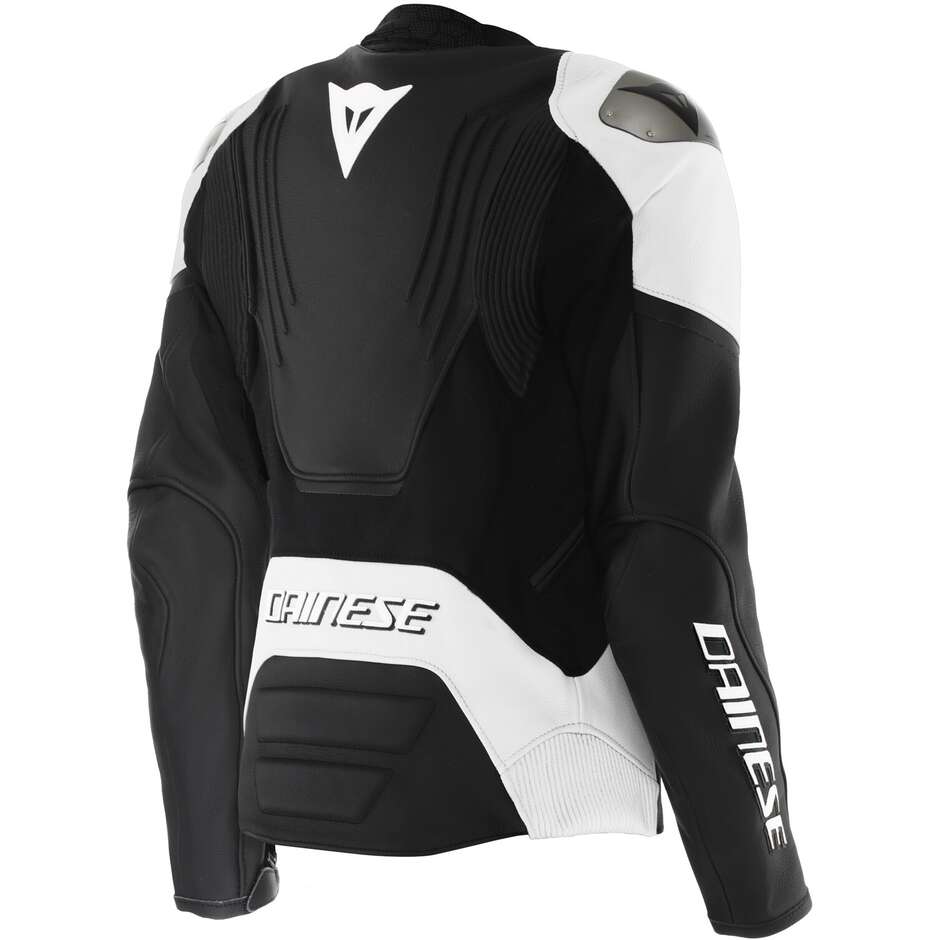 Dainese RACING 5 WMN Women's Leather Motorcycle Jacket Black White