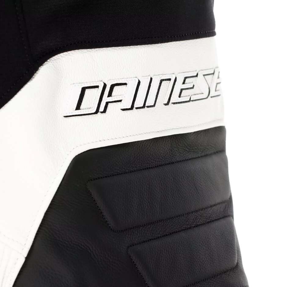 Dainese RACING 5 WMN Women's Leather Motorcycle Jacket # Black White