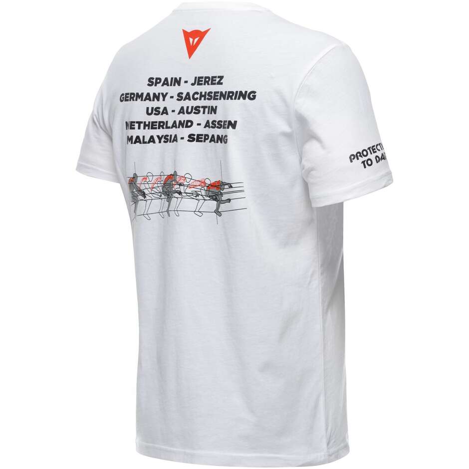 Dainese RACING Casual Maillot Moto Blanc T-Shirt Décontracté
