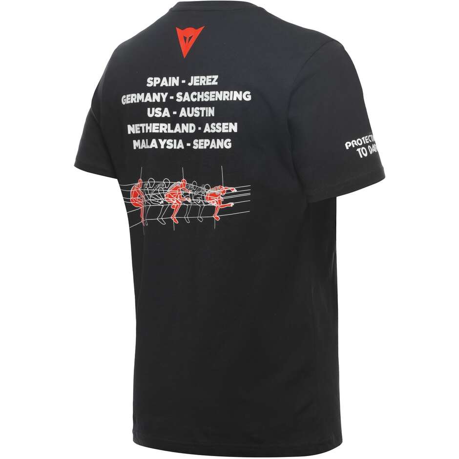 Dainese RACING Lässiges Motorradtrikot Schwarzes lässiges T-Shirt