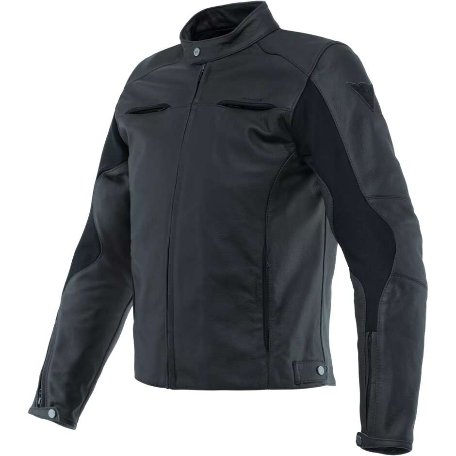 Dainese RAZON 2 Leather Motorcycle Jacket # Black