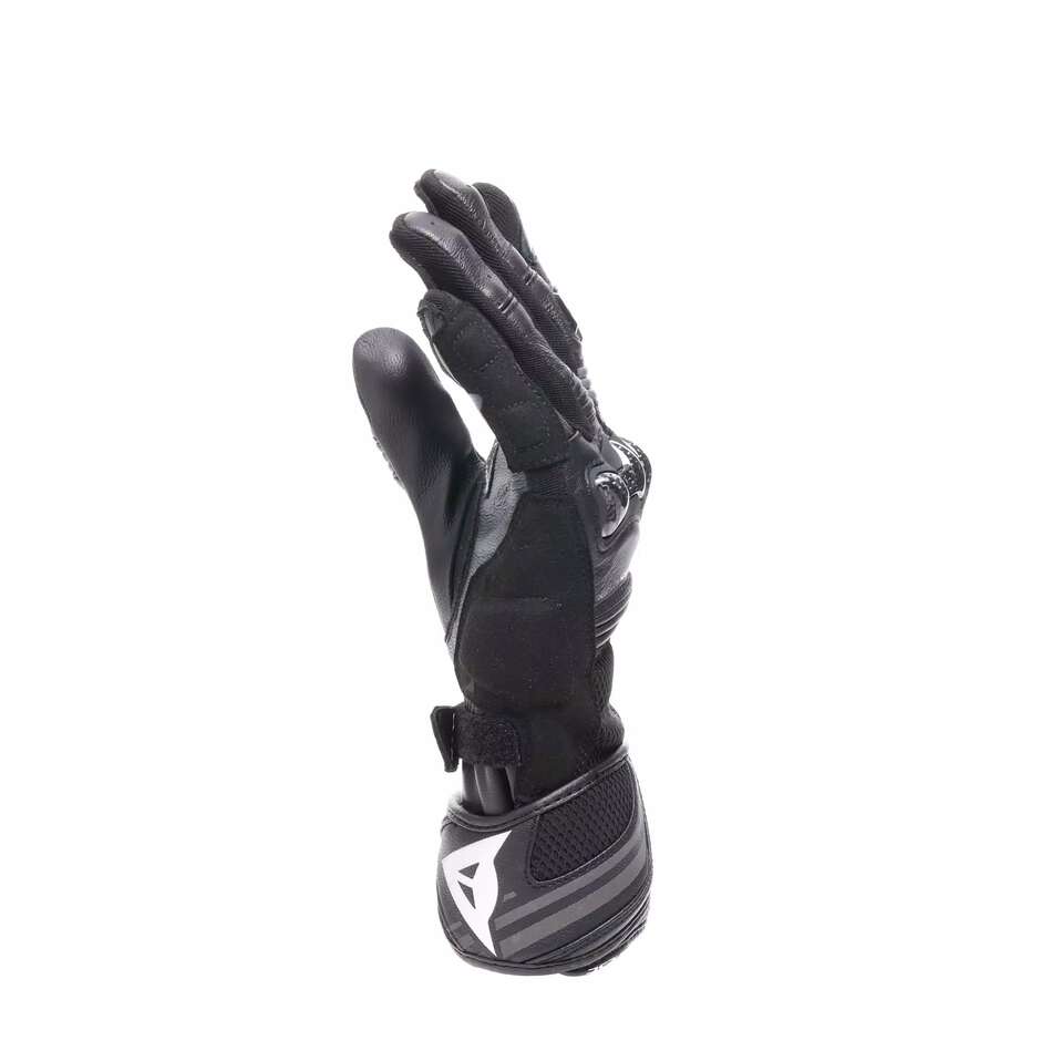 Dainese REACTO CARBON LONG GLOVES Black Anthracite Leather Motorcycle Gloves