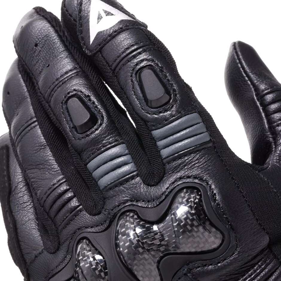 Dainese REACTO CARBON LONG GLOVES Black Anthracite Leather Motorcycle Gloves