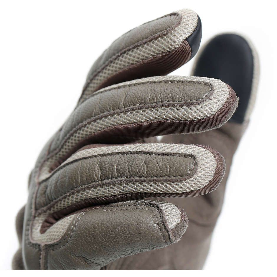 Dainese SABHA Gray Leather and Fabric Motorcycle Gloves