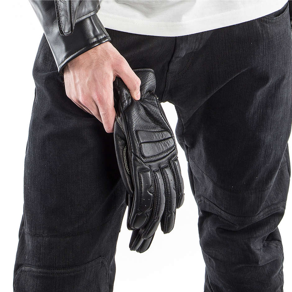 Dainese SABHA Motorradhandschuhe aus grauem Leder und Stoff