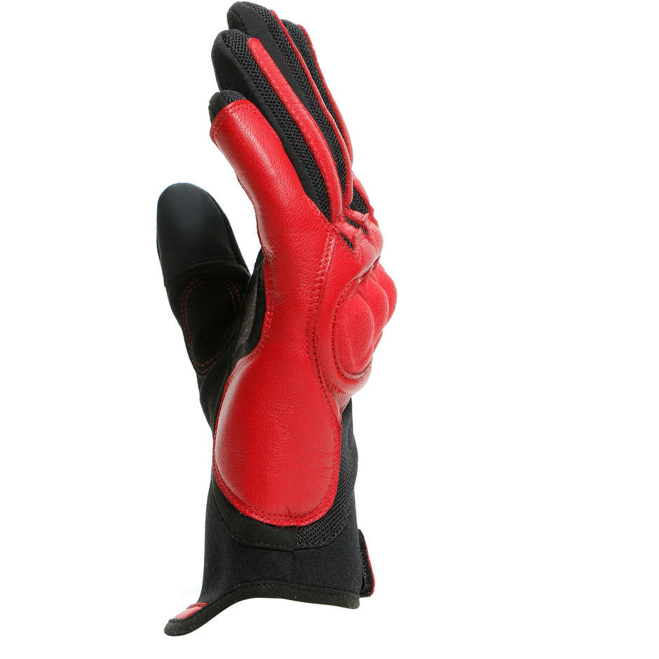Dainese SABHA Motorradhandschuhe aus rotem Leder und Stoff