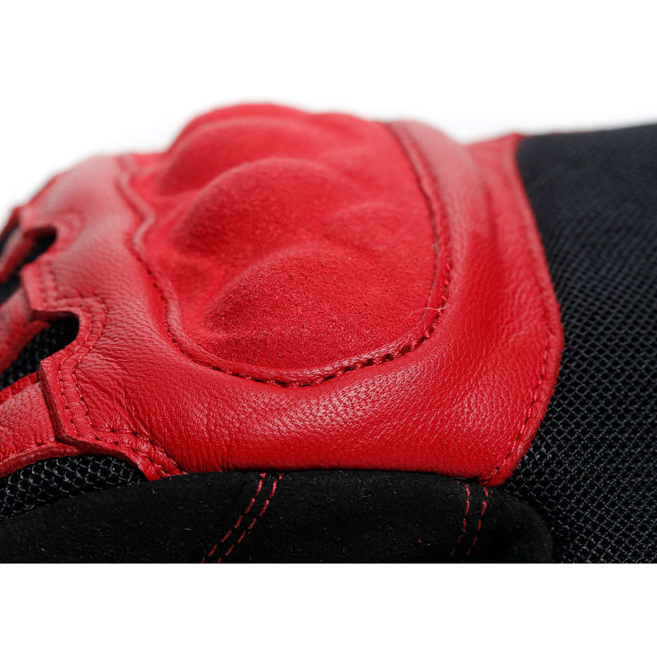 Dainese SABHA Motorradhandschuhe aus rotem Leder und Stoff