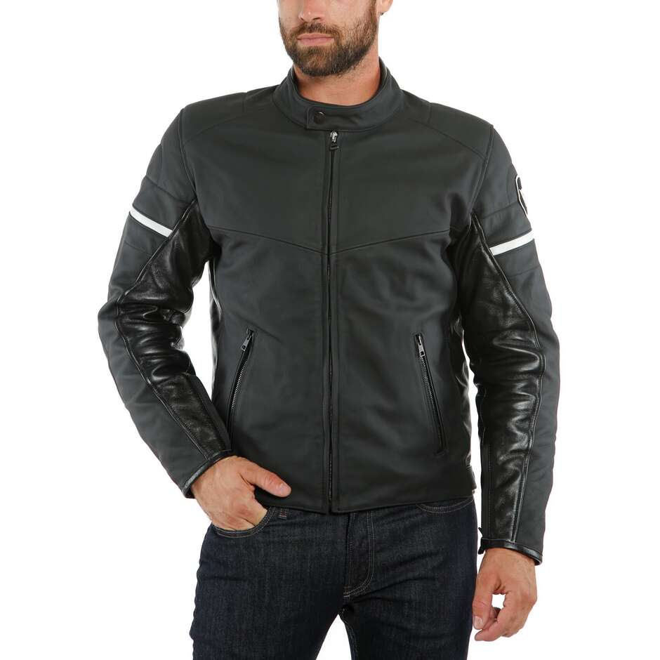 Dainese SAINT LOUIS Black Leather Motorcycle Jacket
