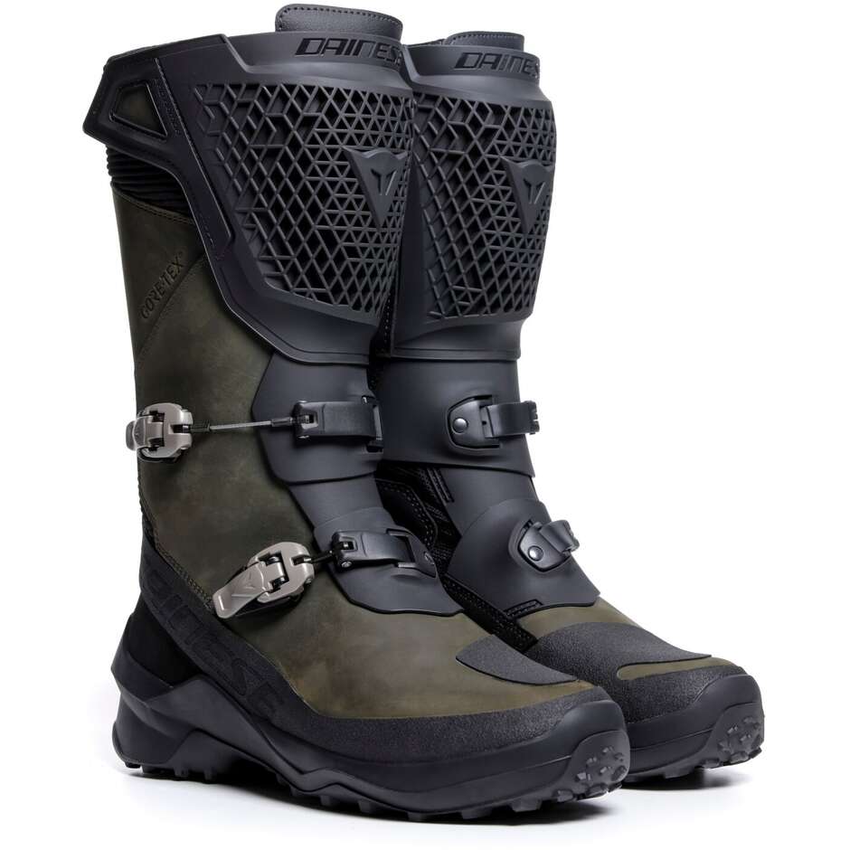 Dainese SEEKER GORE-TEX Adventure Motorcycle Boots Black Military Green