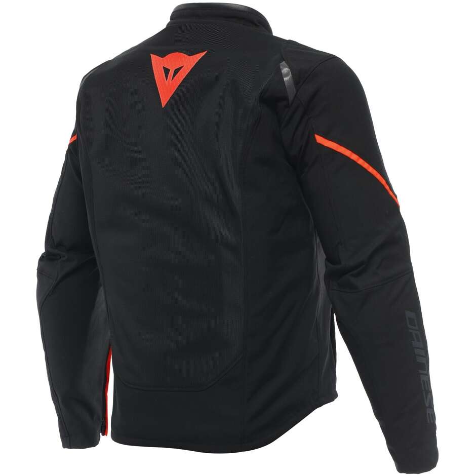 Dainese SMART JACKET LS SPORT Perforated Motorcycle Jacket Black Red Fluo